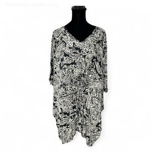 g Black and White Paisley Tunic Top XXL